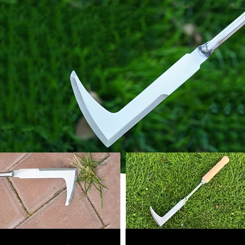 Gardening Tools Used For Weeding - เครื่องมือกำจัดวัชพืชแบบมีช่องว่างทำจากสแตนเลส, เครื่องมือทำสวนอเนกประสงค์รูปตัว L, ใช้สำหรับกำจัดวัชพืชในสนามหญ้า, ระเบียง และทางเดิน