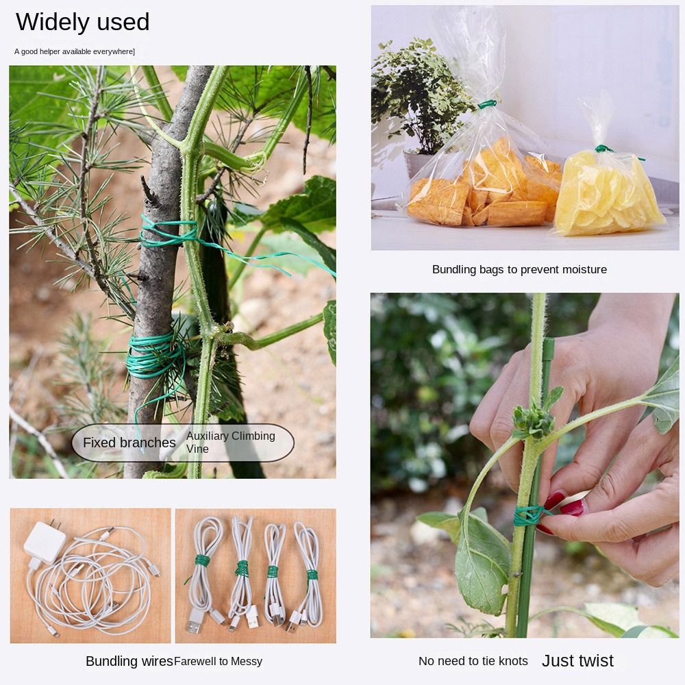 Garden Wire Twist Tie - สายรัดต้นไม้สำหรับสวน 20/50/100 เมตร สายรัดสำหรับพืชเลื้อย สายรัดพยุงต้นไม้ สายรัดมัดต้นไม้