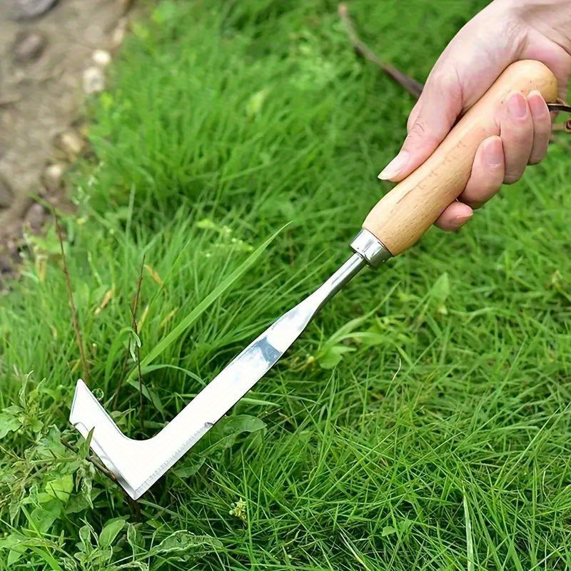 Gardening Tools Used For Weeding - เครื่องมือกำจัดวัชพืชแบบมีช่องว่างทำจากสแตนเลส, เครื่องมือทำสวนอเนกประสงค์รูปตัว L, ใช้สำหรับกำจัดวัชพืชในสนามหญ้า, ระเบียง และทางเดิน