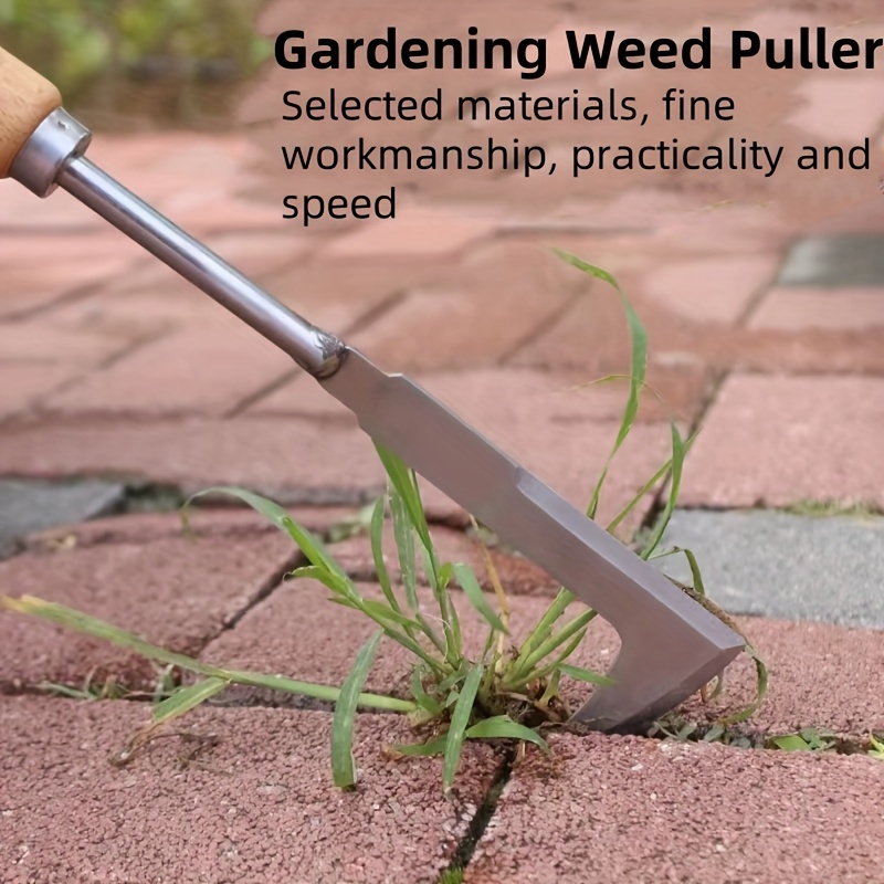 Gardening Tools Used For Weeding - เครื่องมือกำจัดวัชพืชแบบมีช่องว่างทำจากสแตนเลส, เครื่องมือทำสวนอเนกประสงค์รูปตัว L, ใช้สำหรับกำจัดวัชพืชในสนามหญ้า, ระเบียง และทางเดิน