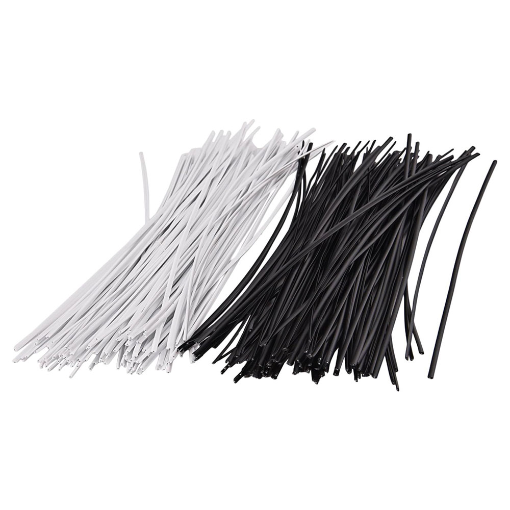 Garden Wire Twist Tie - 100 ชิ้นสีดําสีขาวสวนสาย Twist Ties Oblate ลวดเหล็กสําหรับสวนดอกไม้พืชปีนเขา