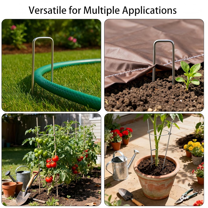 ตะปูรูปตัวยูสำหรับสวน 10 ชิ้น  - Gardening Tools Used For Weeding บทวิจารณ์และราคา