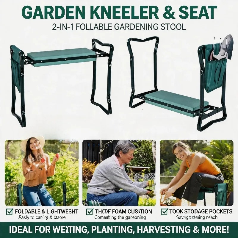 เก้าอี้นั่งกลางแจ้งแบบพับได้ 2 - Gardening Tools Kit For Sale บทวิจารณ์และราคา